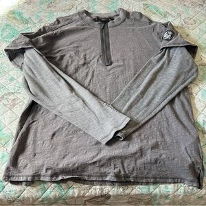 New Men's Harley-Davidson Gray Long Sleeve Half-Zip Shirt